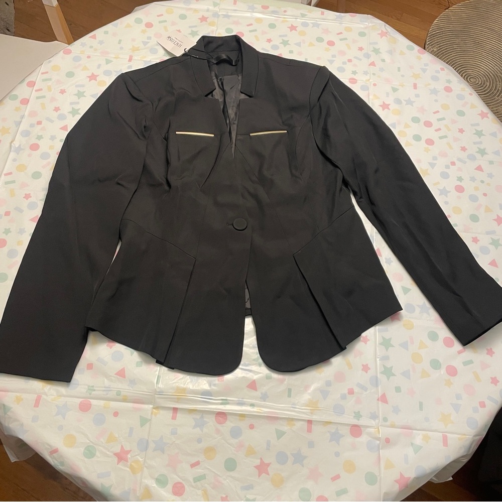 NWT YUNCLOS One Button Blazer Small Black